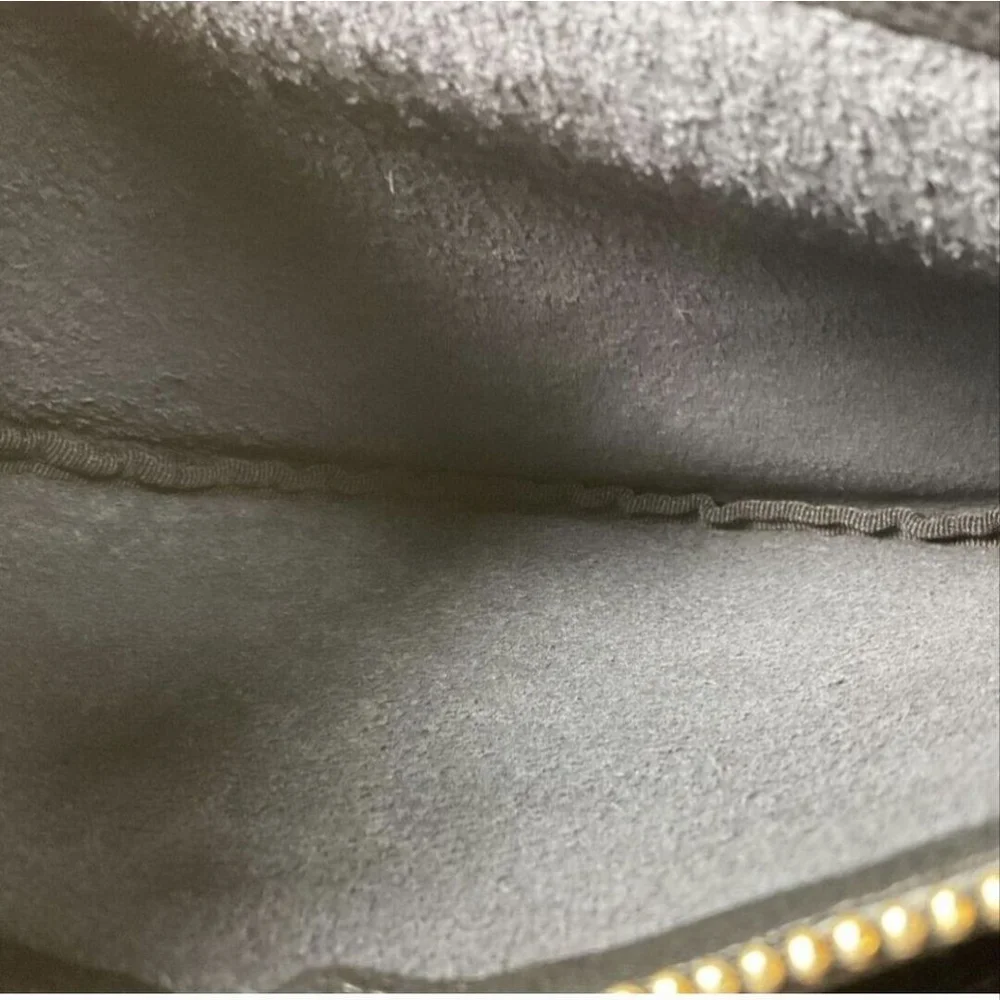 Black Leather Purse Shoulder Bag Crossbody Gold Zipper Leather Strap Purses